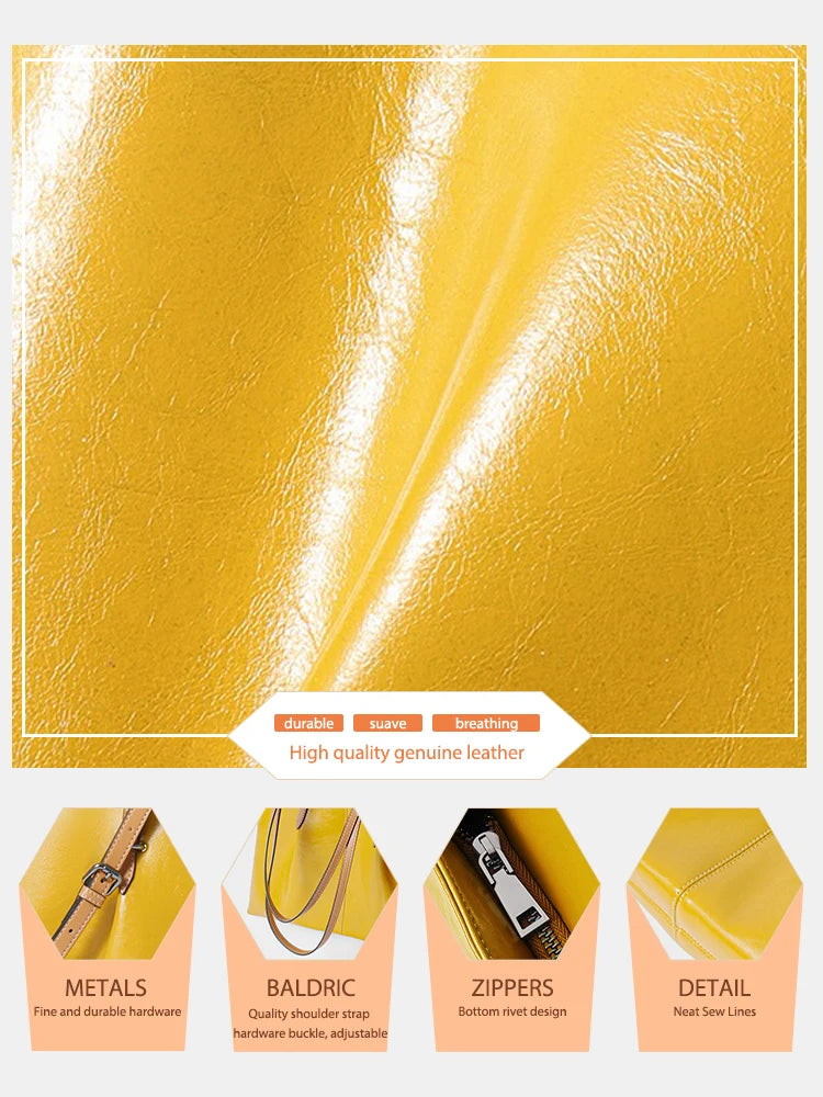 Zency Women's Tote Handbags Genuine Leather For Work Shopping Dating