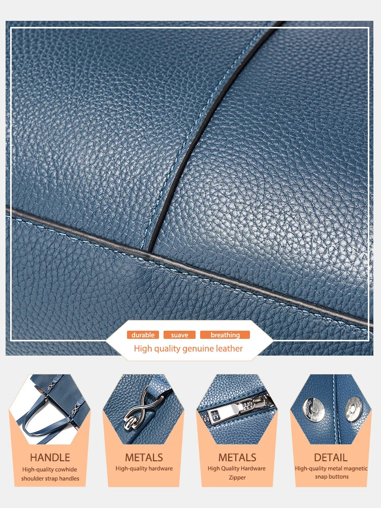 Zency Women Large Tote Bag Genuine Leather Shoulder Bag