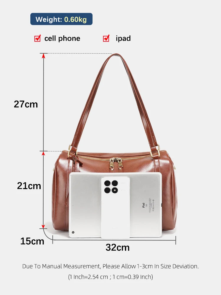 Zency Premium Genuine Leather Designer Handbag Women Shoulder Bag Crossbody