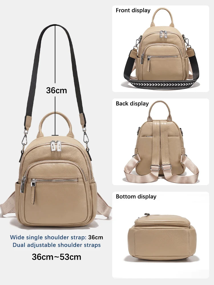 Zency Fashion Leather Knapsack Convertible Shoulder Bag
