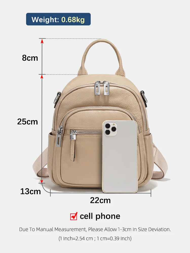 Zency Fashion Leather Knapsack Convertible Shoulder Bag
