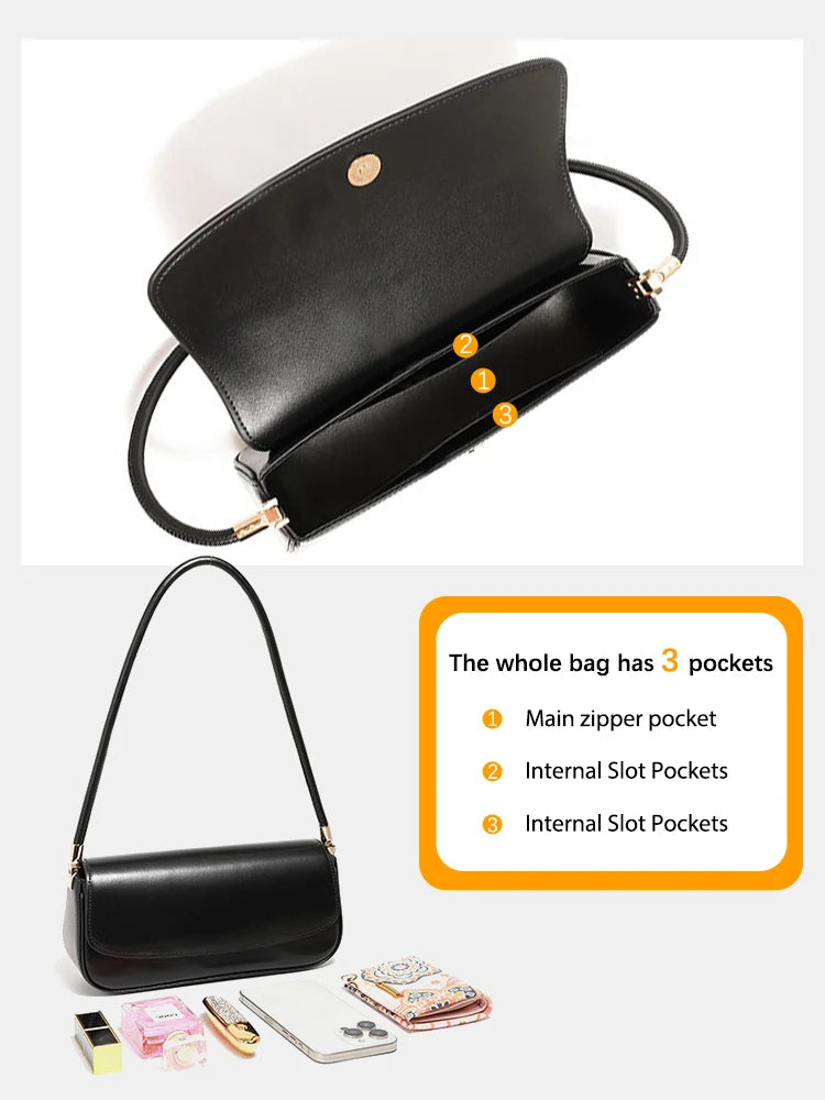 Zency French Style Burgundy Bag Underarm Bag Premium Leather Ladies Shoulder Bride's Bag