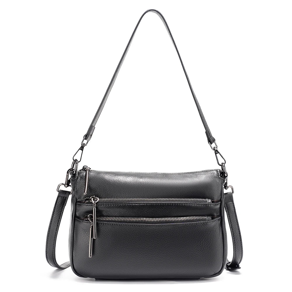 Zency Simple Handbag for Women Genuine Leather Crossbody Designer