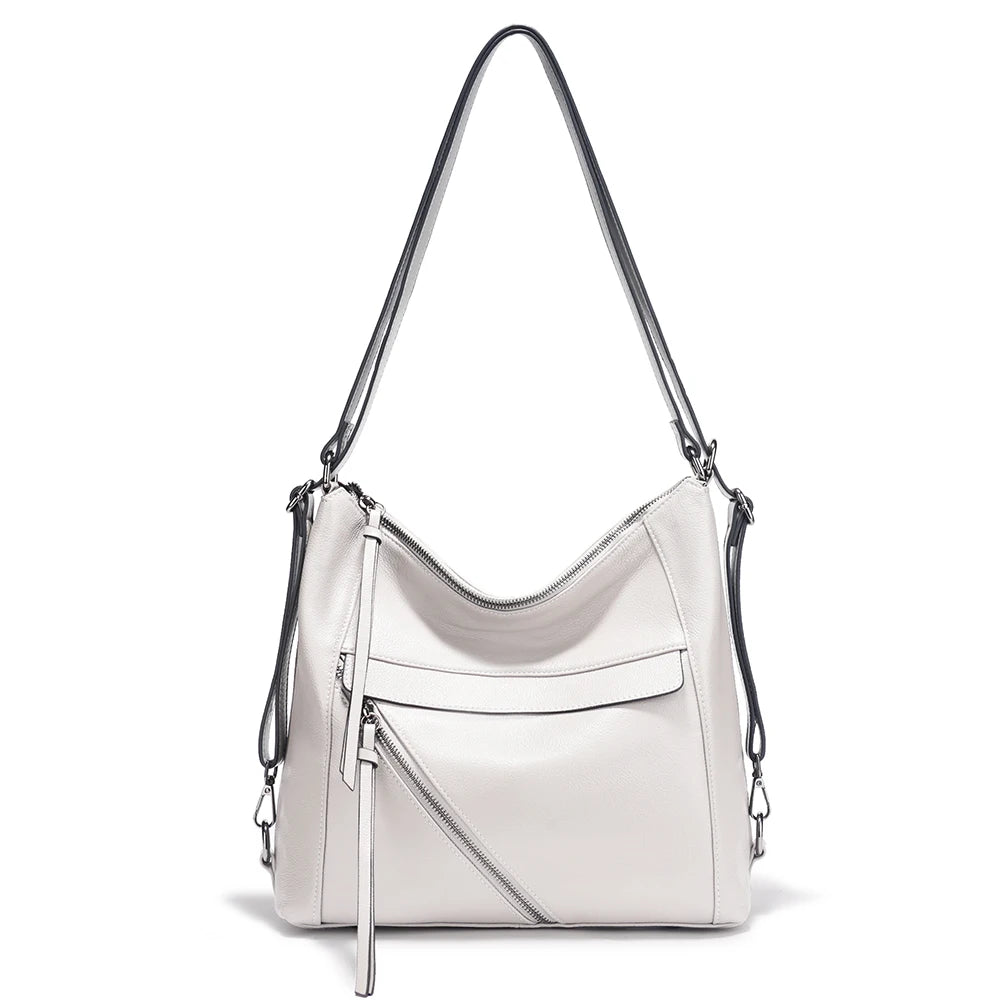 Zency Fashion Women Shoulder Bag Genuine Leather Large Handbag Backpacks Transformer Bag