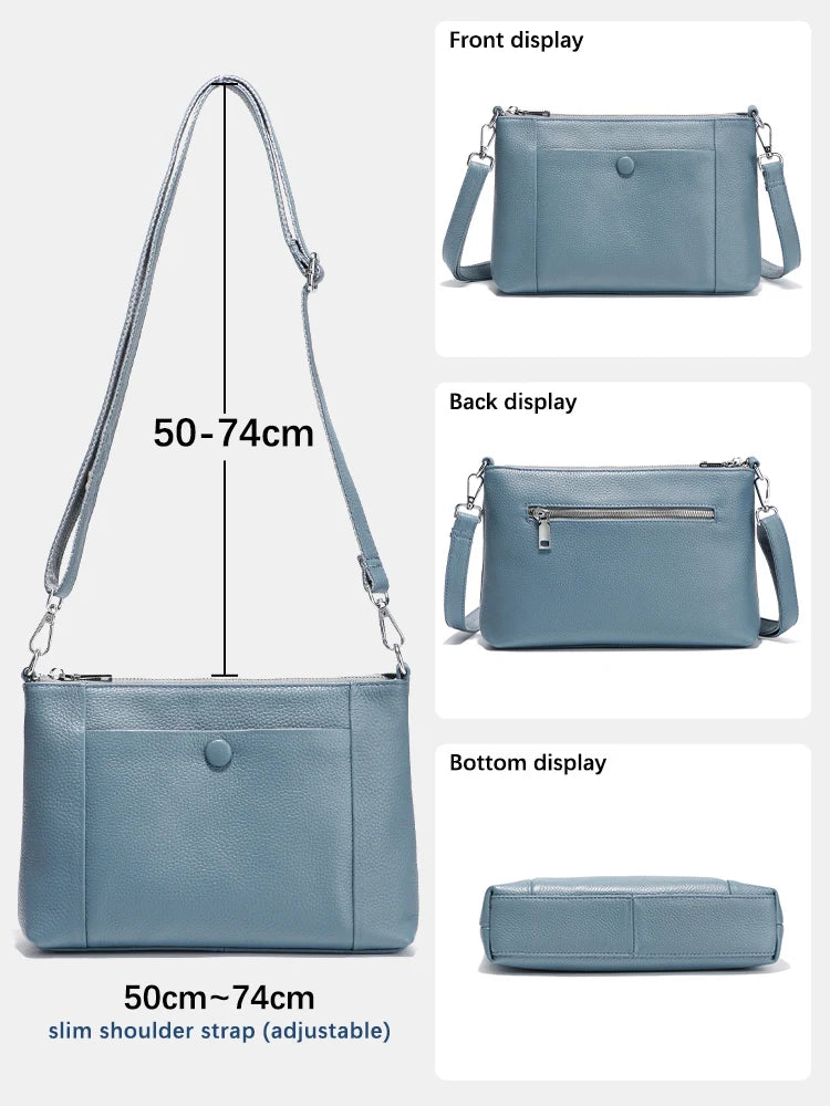 Zency Minimalist Women Purse Spring Shoulder Cross Bag 100% Genuine Leather