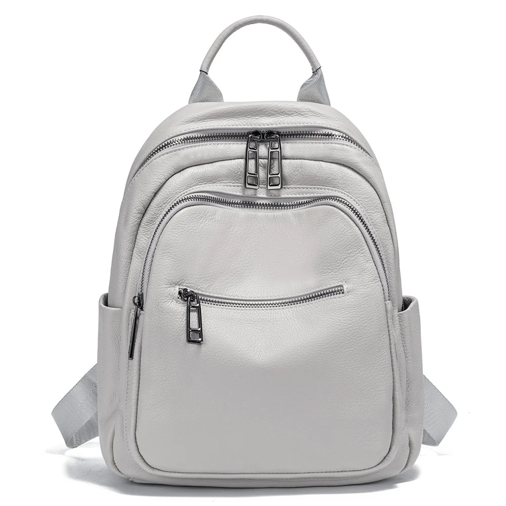 Zency Genuine Leather Backpack For Women Large Capacity Travel Rucksack