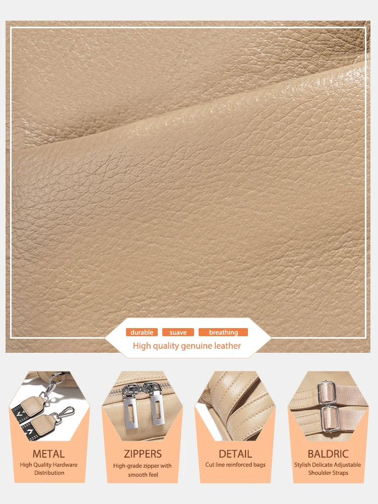 Zency Fashion Leather Knapsack Convertible Shoulder Bag