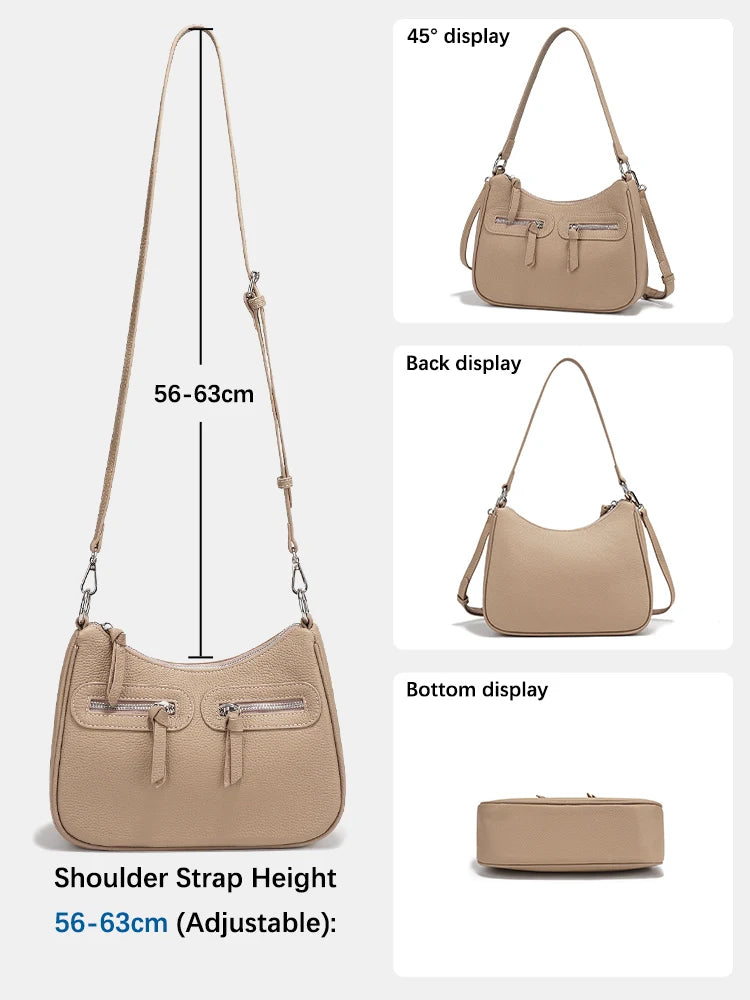 Zency Genuine Leather Shoulder Crossbody Bag for Women