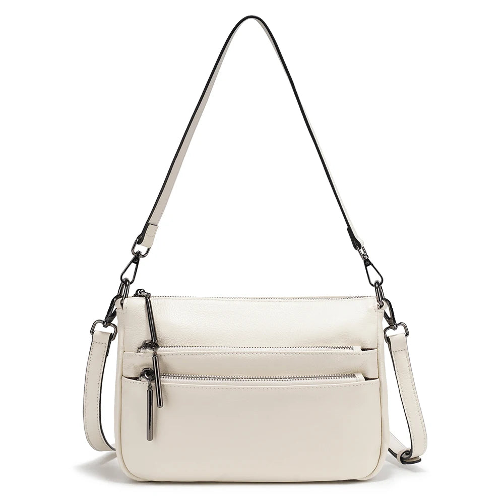 Zency Simple Handbag for Women Genuine Leather Crossbody Designer