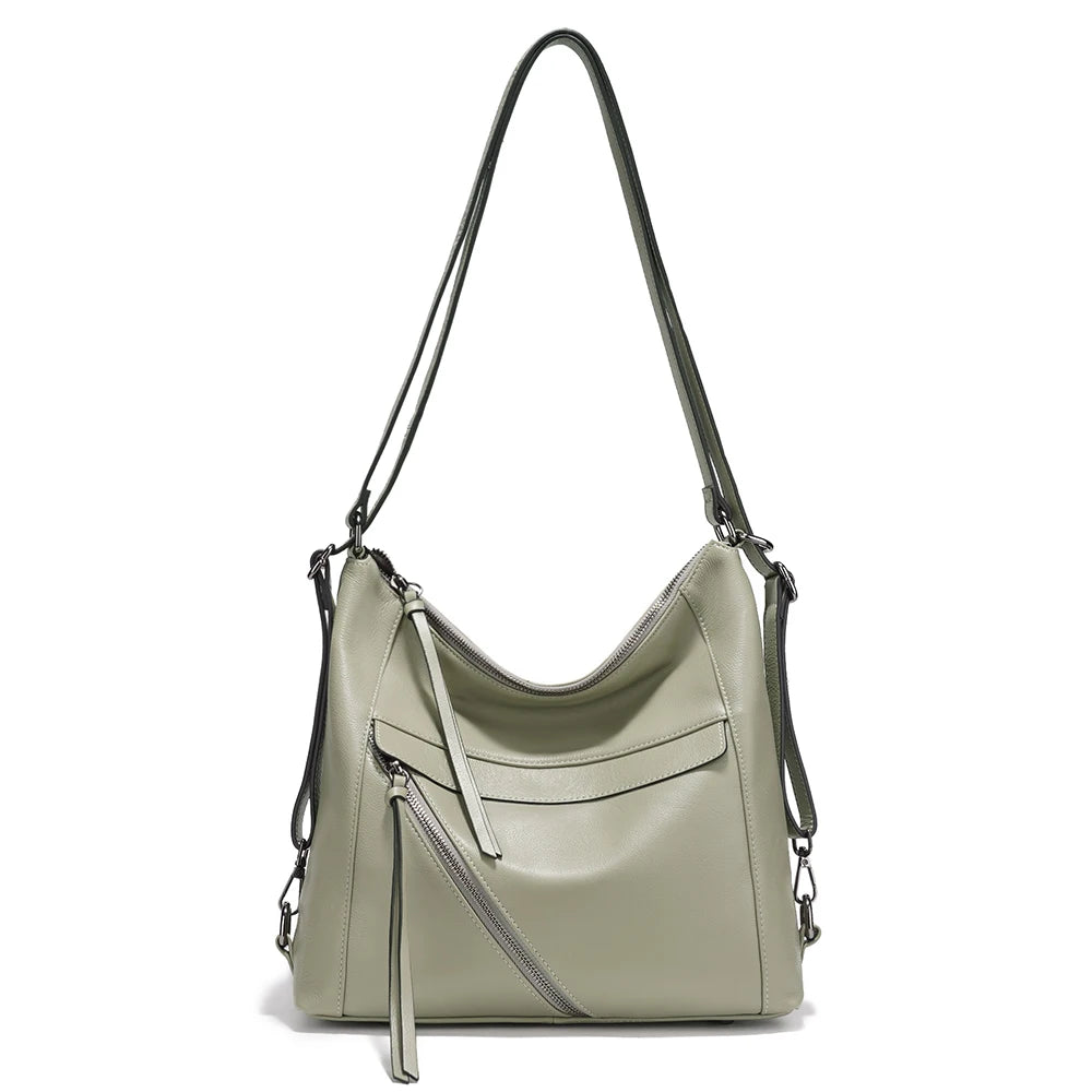 Zency Fashion Women Shoulder Bag Genuine Leather Large Handbag Backpacks Transformer Bag