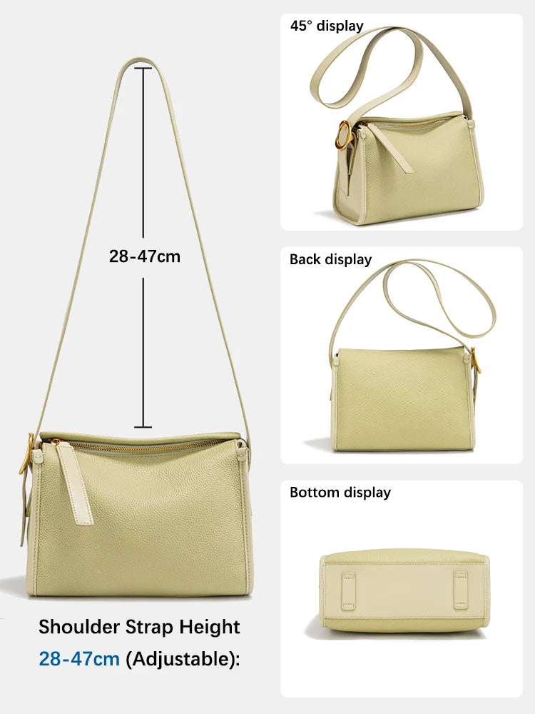 Zency Women Shoulder Bag Genuine Leather Large Minimalism  Bags for summer