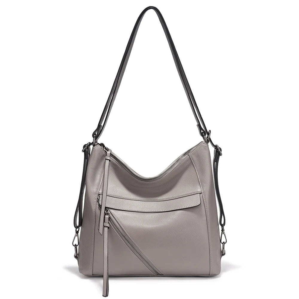 Zency Fashion Women Shoulder Bag Genuine Leather Large Handbag Backpacks Transformer Bag