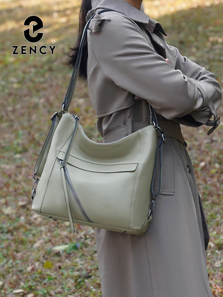 Zency Fashion Women Shoulder Bag Genuine Leather Large Handbag Backpacks Transformer Bag