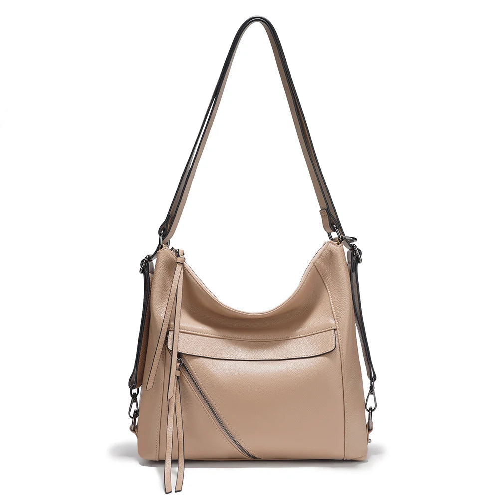 Zency Fashion Women Shoulder Bag Genuine Leather Large Handbag Backpacks Transformer Bag