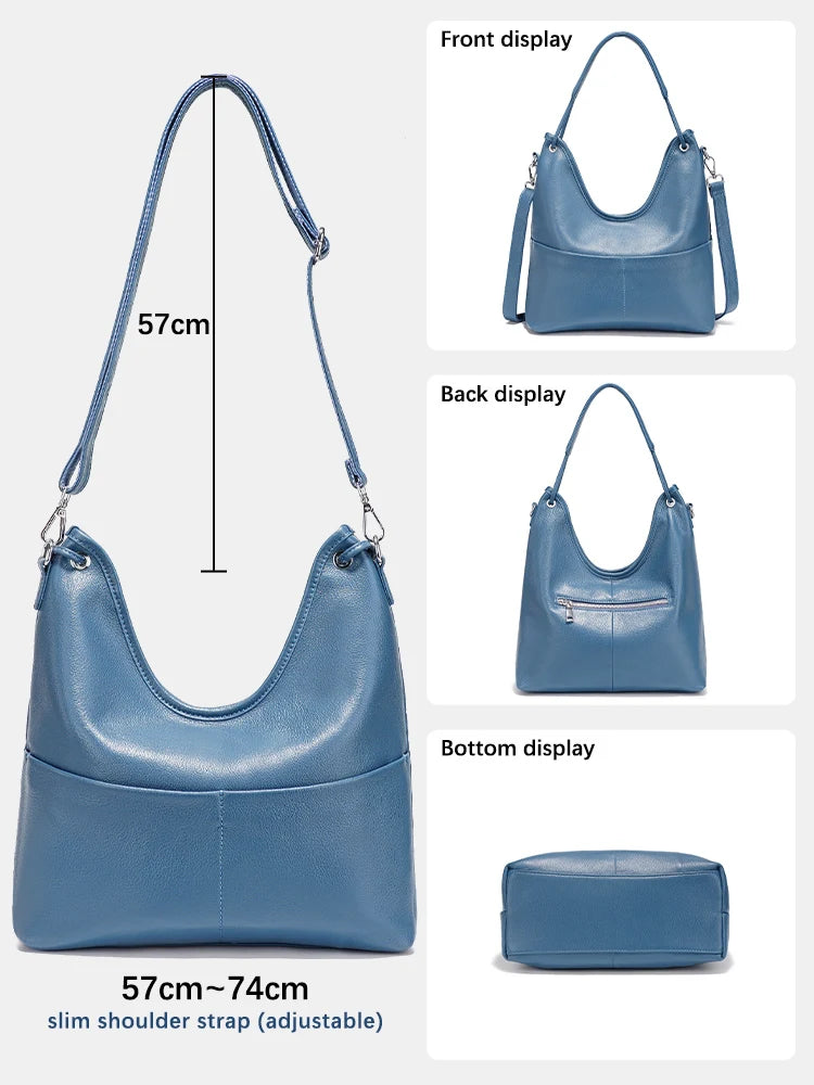 Zency Leather Women's Hobo Bag Large Capacity Shopper Bag Shoulder Tote for Wife Mom