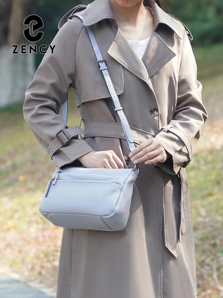 Zency Simple Handbag for Women Genuine Leather Crossbody Designer