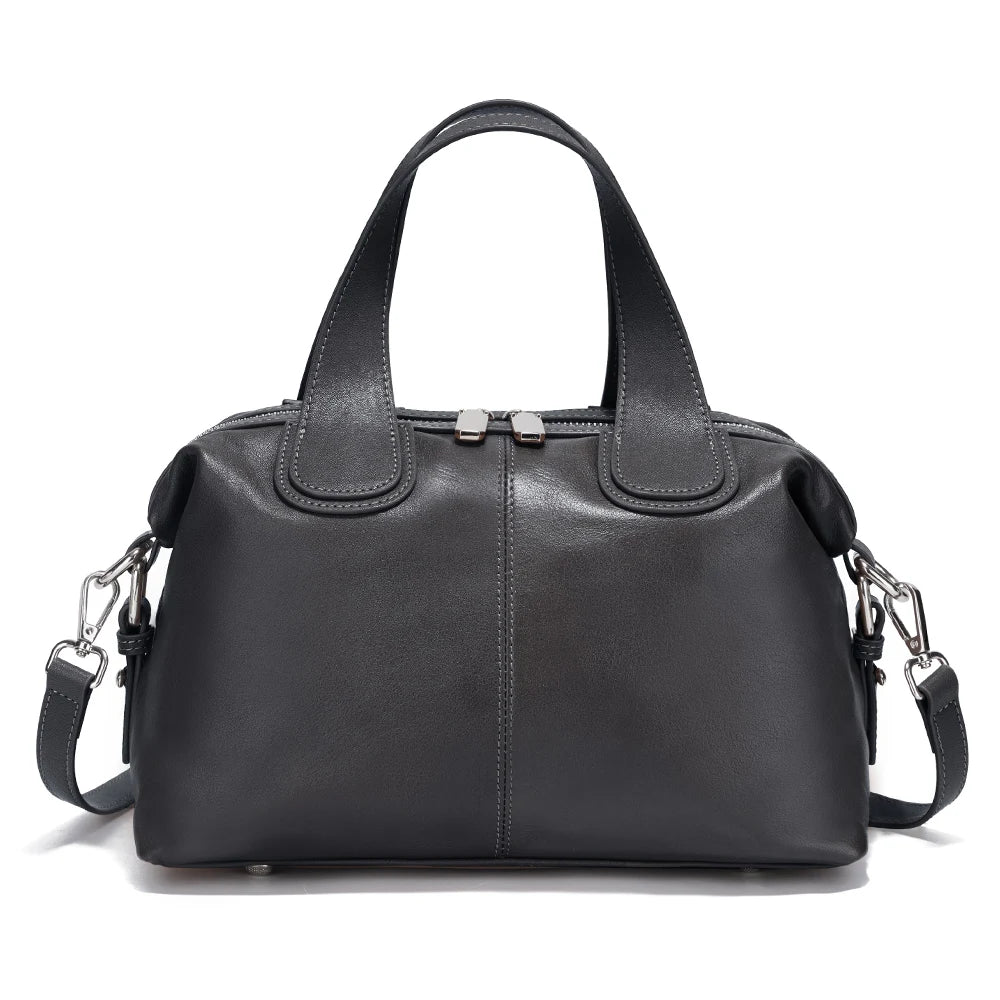 Zency Genuine Leather Top-handle Bag For Women Stylish Boston Bag