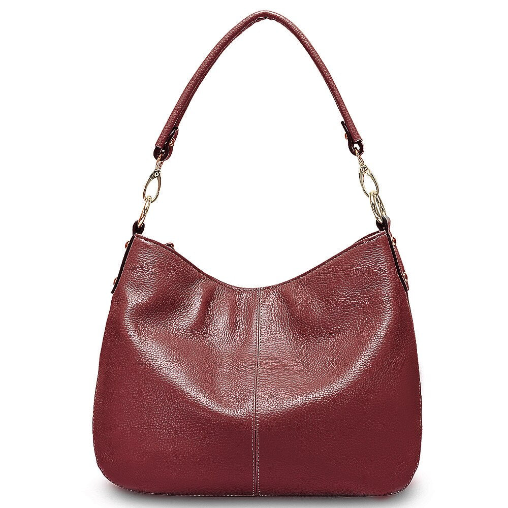 Zency 100% Genuine Leather Quality A+ Women Shoulder Bag Fashion Black Messenger Crossbody Purse Lady Hobos Grey Tote Handbags