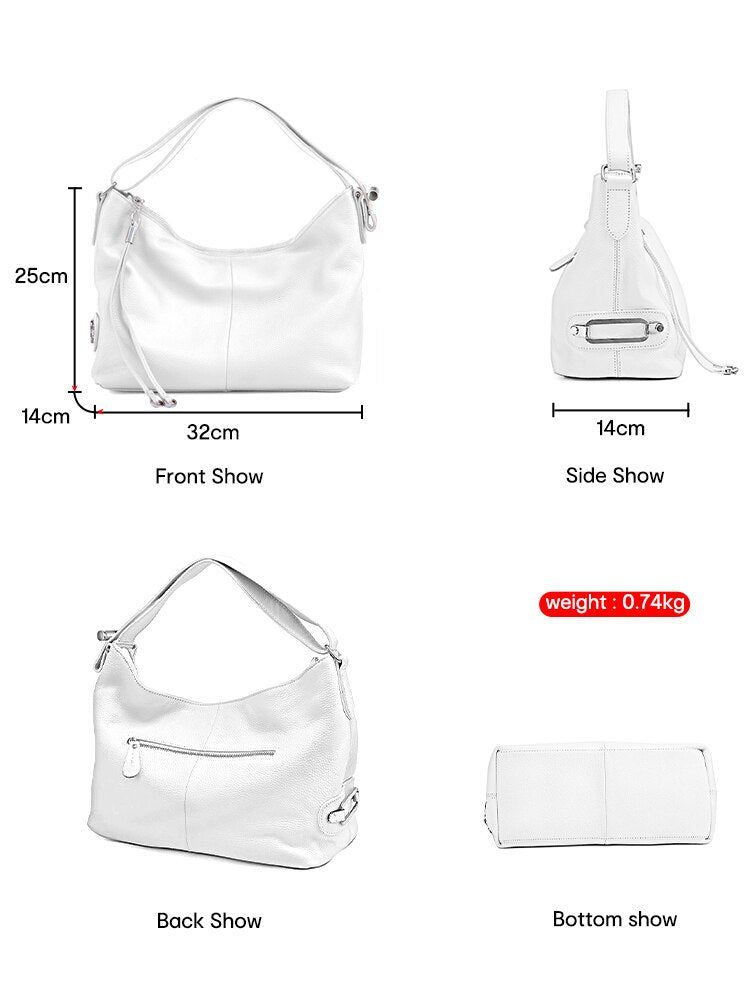 Zency 100% Genuine Leather Tote Bag Top Handles Bag Large Women Lady Shoulder Bags Satchel Purse Tassel Wide Strap Handbag