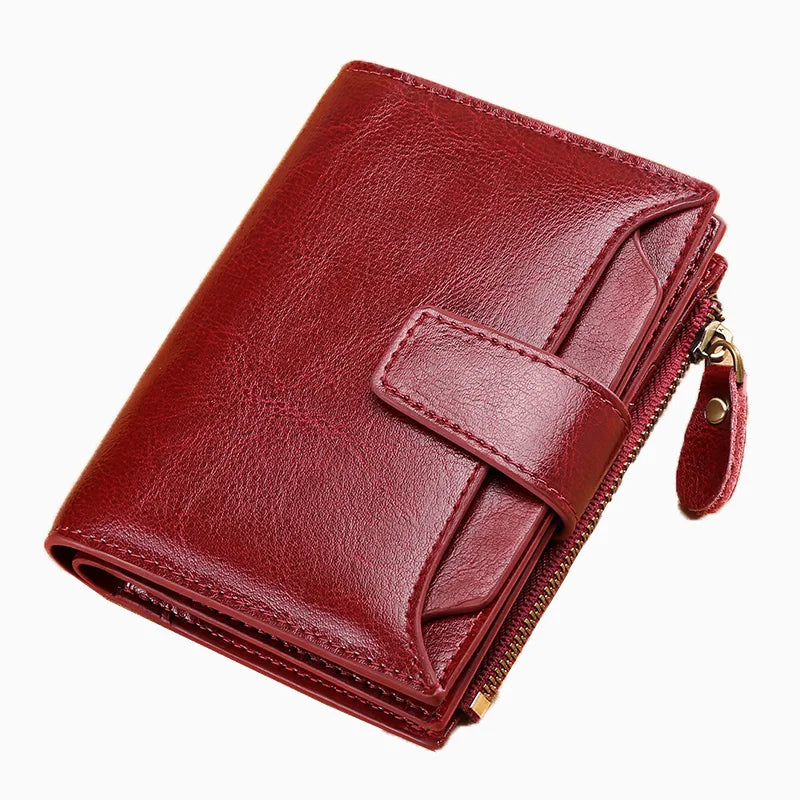 Zency 100% Genuine Leather Women Wallets Simple Style