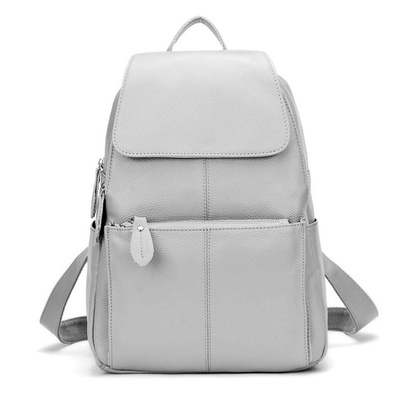 Zency Genuine Leather Women Backpack A++ Quality Anti-theft Large Capacity Knapsack Travel Bag Lady Stylish School Rucksack