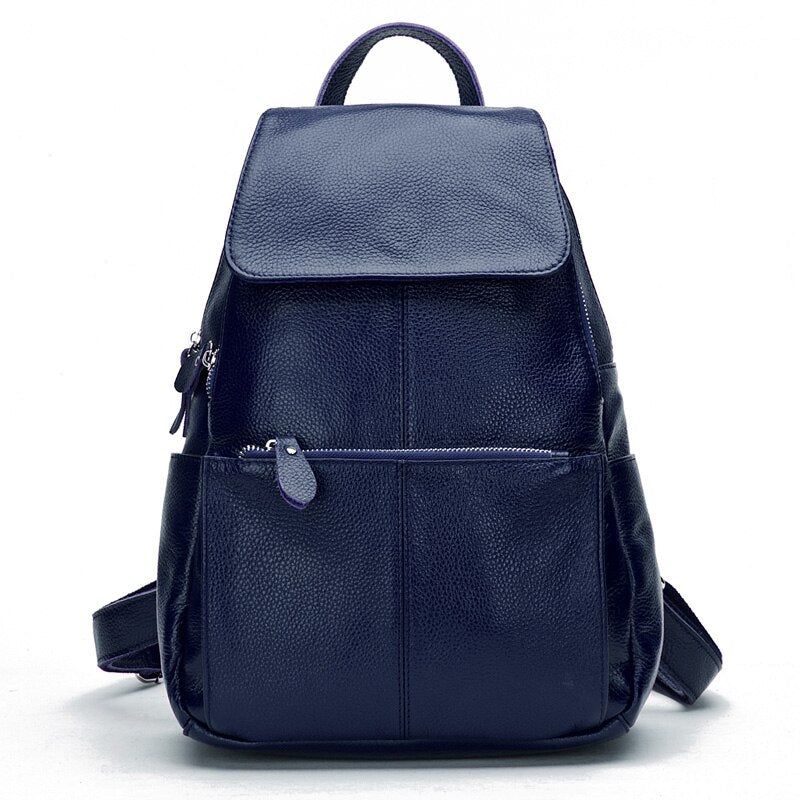 Zency Genuine Leather Women Backpack A++ Quality Anti-theft Large Capacity Knapsack Travel Bag Lady Stylish School Rucksack