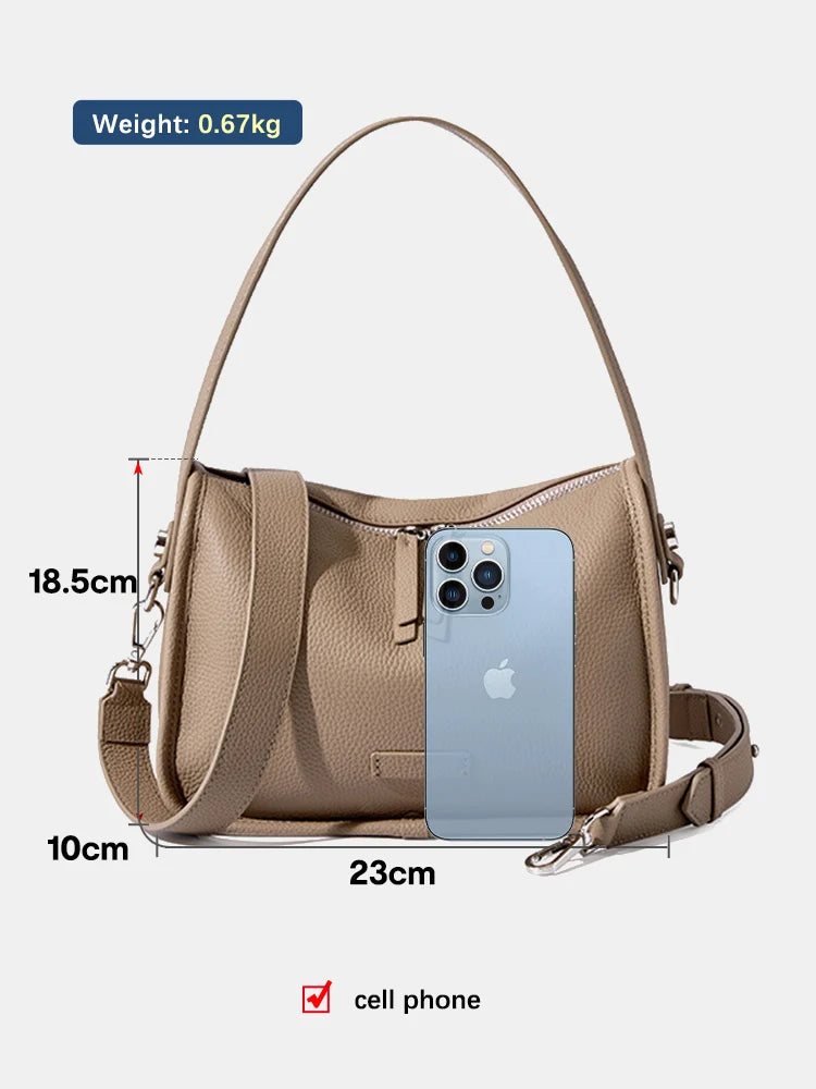 Zency Casual Designer Women Shoulder Bag Top Layer Cow Leather Underarm Handbag