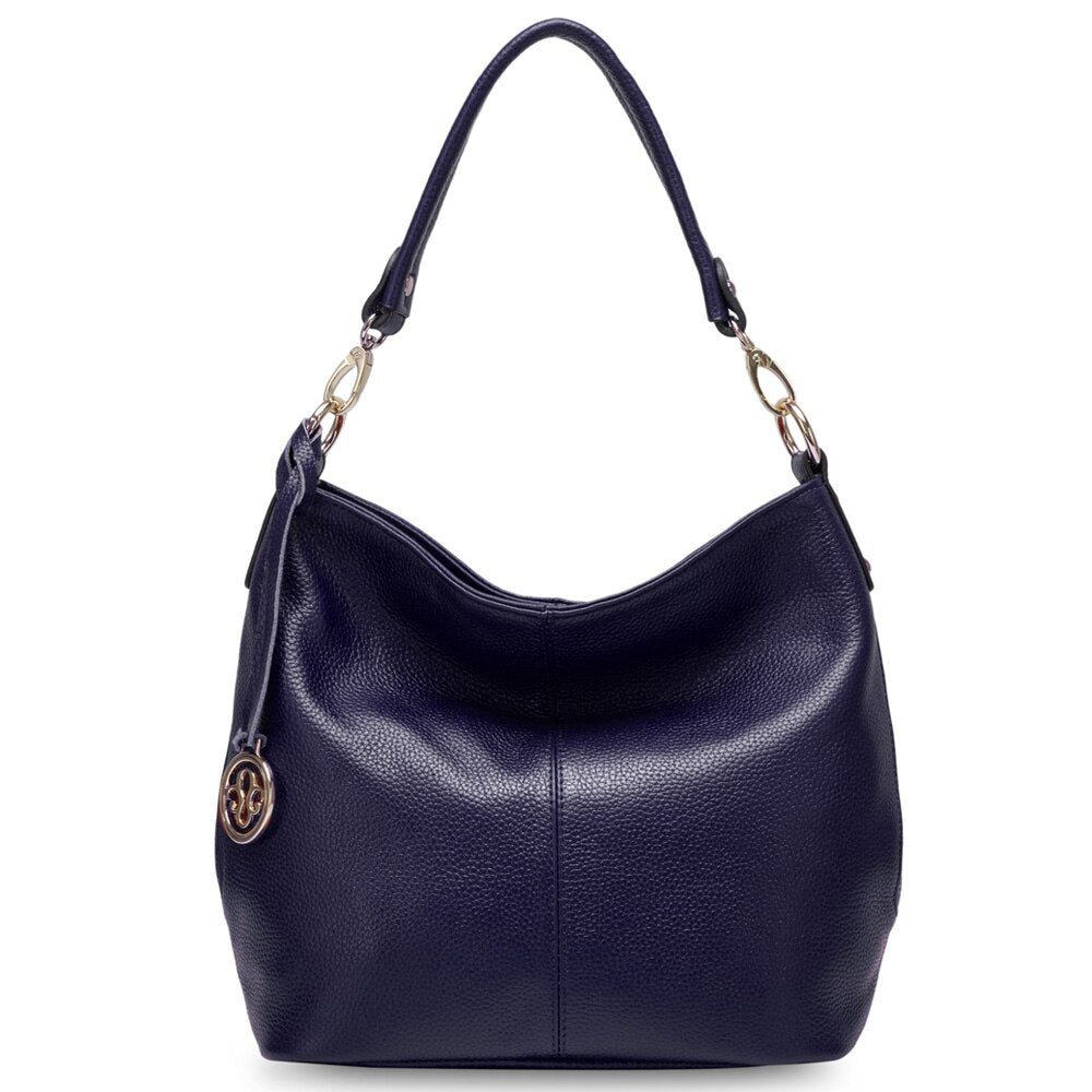 Zency Charm Purple Women Shoulder Bag 100% Genuine Leather Hobos Lady Crossbody Purse