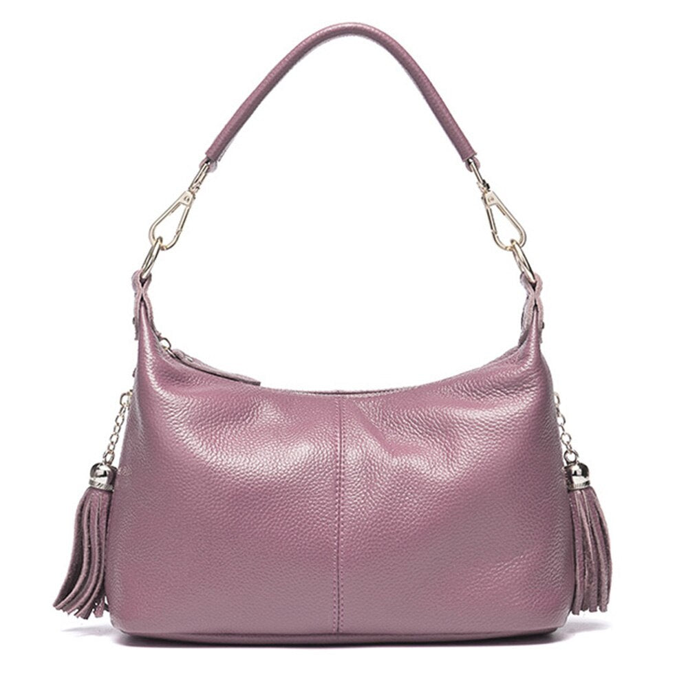 Zency Fashion Female Shoulder Bag 100% Natural Leather Women Handbag With Tassel Lady Messenger Crossbody Purse Small Bags Tote