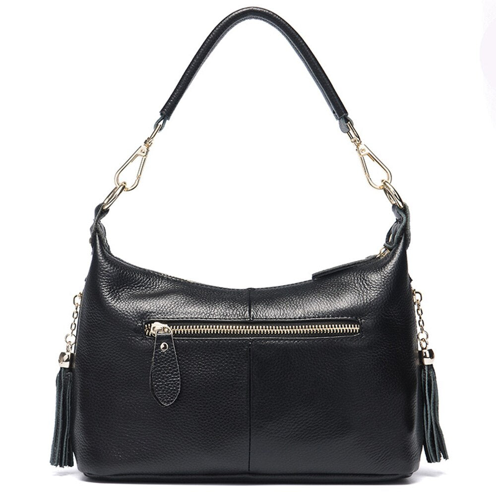 Zency Fashion Female Shoulder Bag 100% Natural Leather Women Handbag With Tassel Lady Messenger Crossbody Purse Small Bags Tote