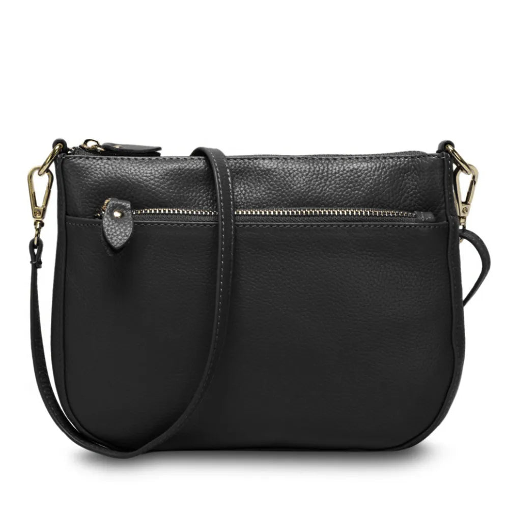 Zency Women Crossbody Bag 100% Genuine Leather Brown Handbag Small Flap Bags