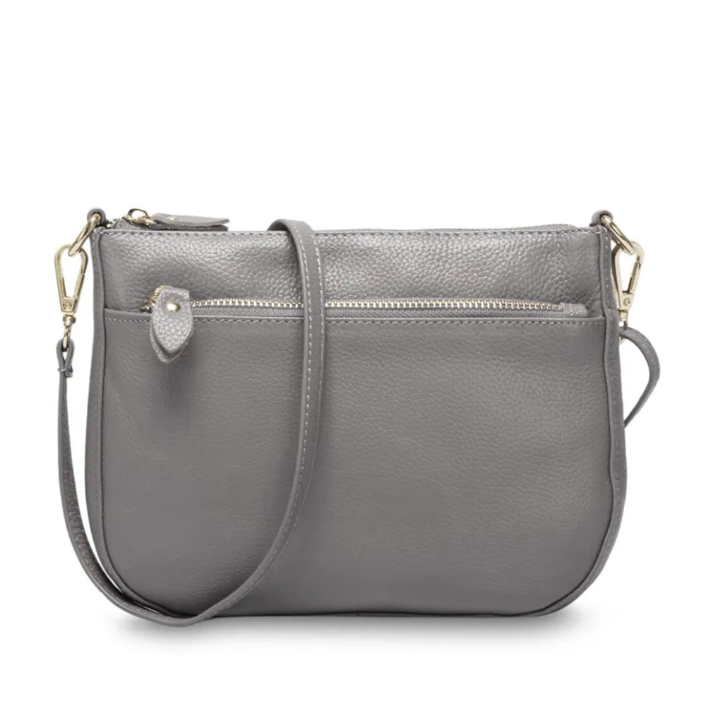 Zency Women Crossbody Bag 100% Genuine Leather Brown Handbag Small Flap Bags
