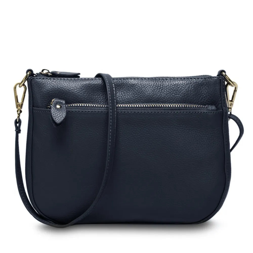 Zency Women Crossbody Bag 100% Genuine Leather Brown Handbag Small Flap Bags