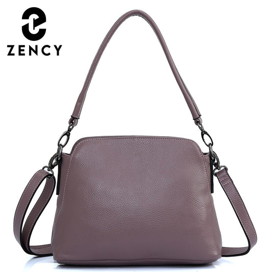 Zency Genuine Leather Bags For Women Vintage Simple Small Handbag Casual High Quality Female Shoulder Crossbody Tote Bag Winter
