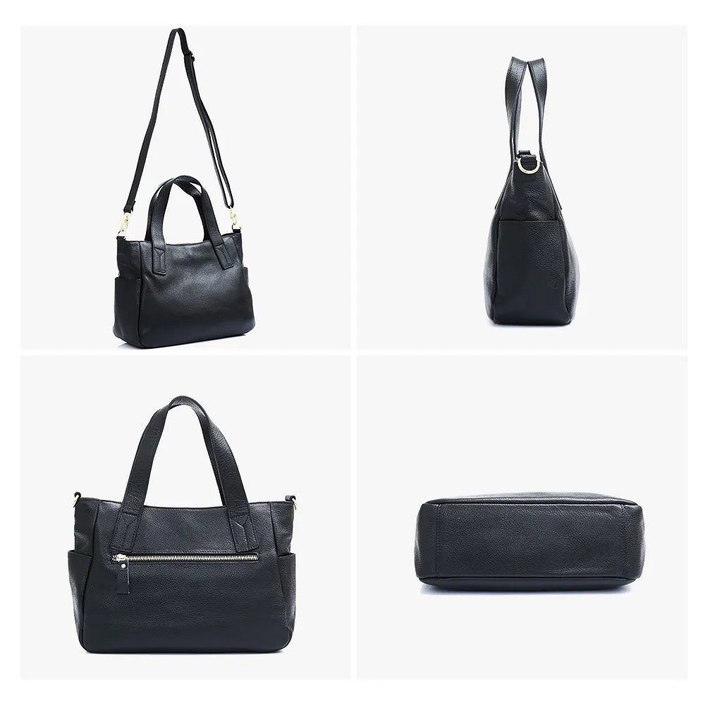 Genuine Leather Tote Handbag For Women Simple Commute Classic Crossbody