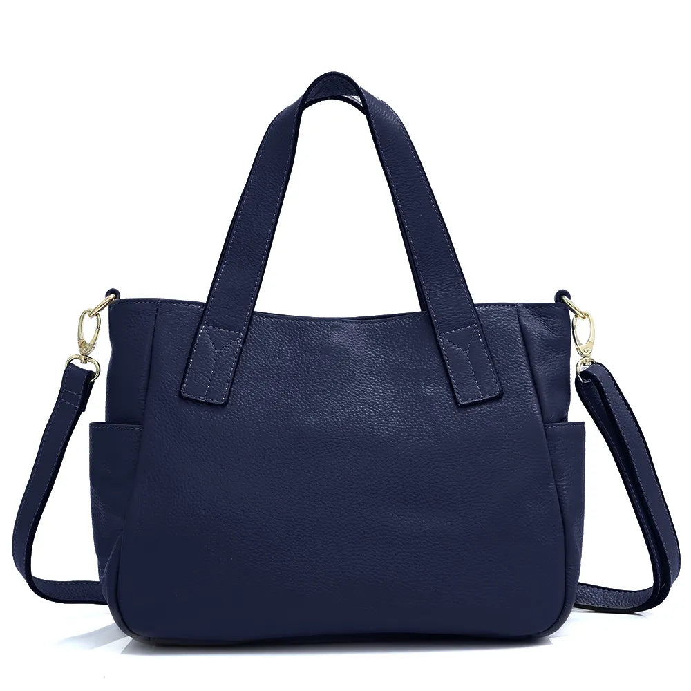 Genuine Leather Tote Handbag For Women Simple Commute Classic Crossbody