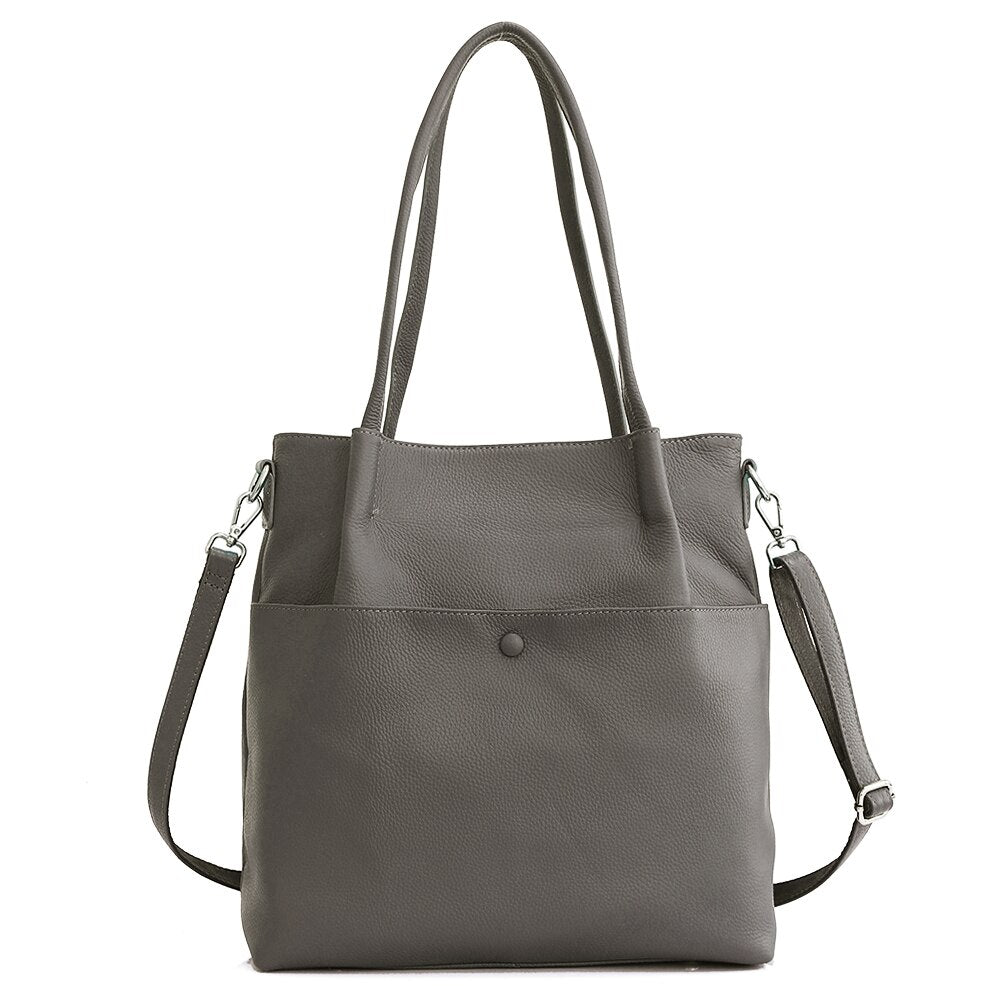 Zency Genuine Leather New Winter Bucket Shoulder Bag Large Capacity Shopper Women Luxury Casual Handbag Female Crossbody Vintage