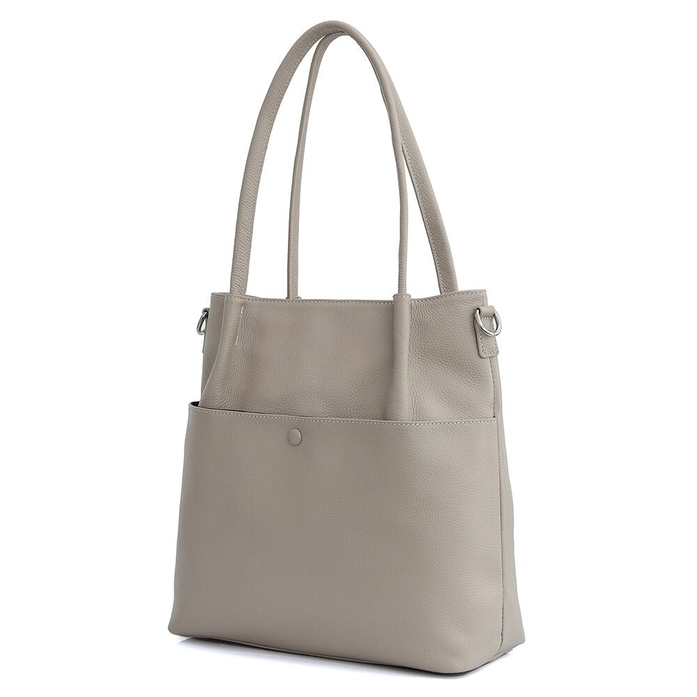 Zency Genuine Leather New Winter Bucket Shoulder Bag Large Capacity Shopper Women Luxury Casual Handbag Female Crossbody Vintage