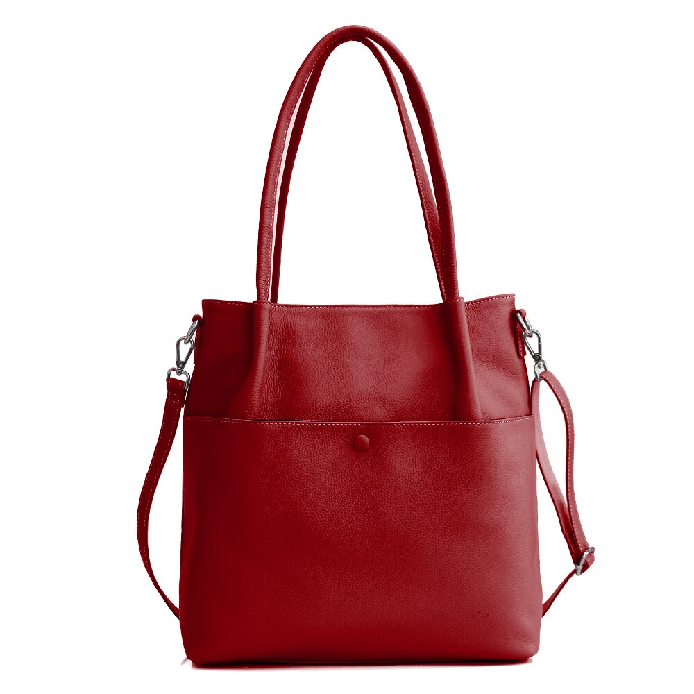 Zency Genuine Leather New Winter Bucket Shoulder Bag Large Capacity Shopper Women Luxury Casual Handbag Female Crossbody Vintage