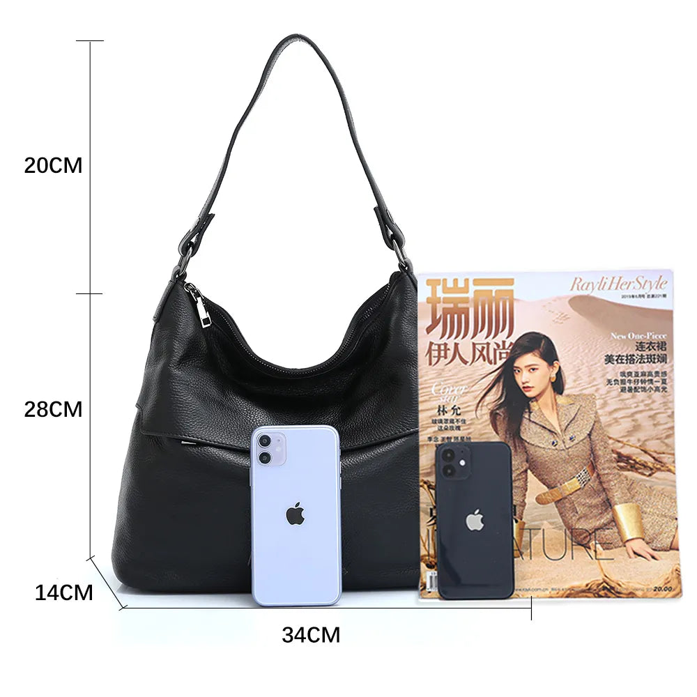 Genuine Leather Shoulder Bag For Women Vintage Crossbody Handbag