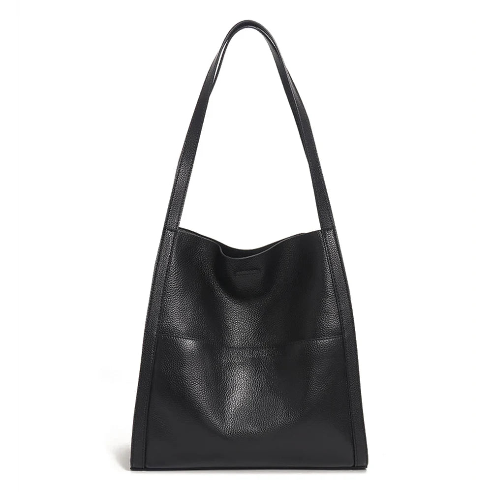 Zency Genuine Leather Totebag Shoulder Bag Large Capacity Shopper Luxury Women's Cow Skin Handbag