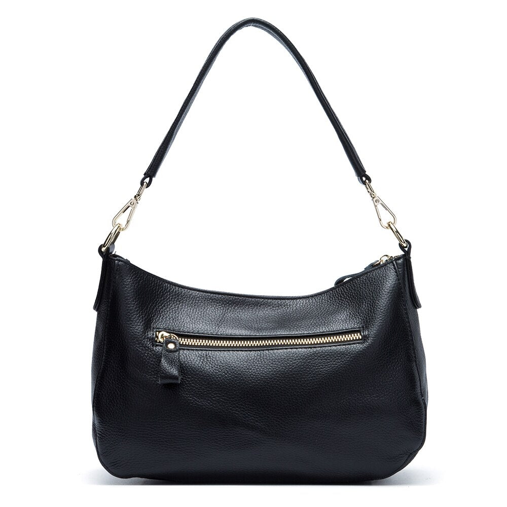 Zency Genuine Leather Women Half Moon Shoulder Bag