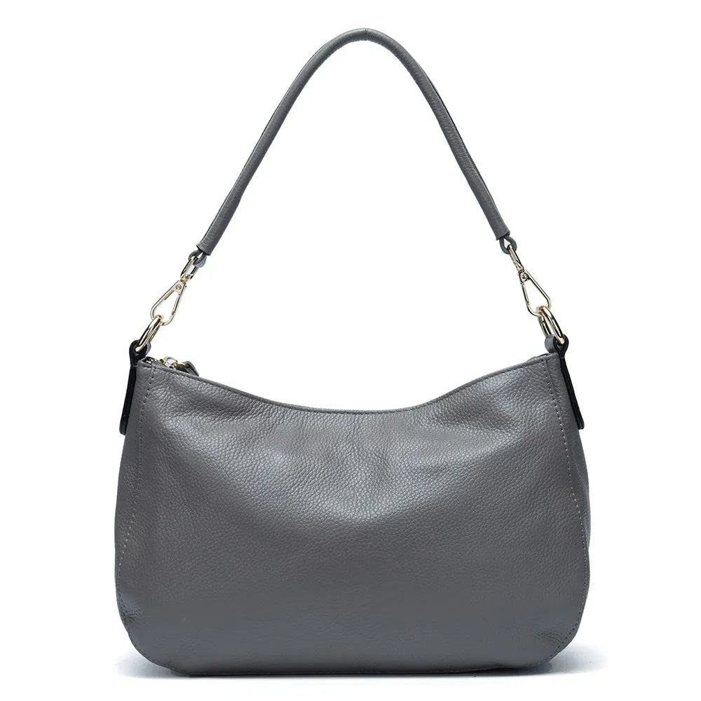 Zency Genuine Leather Women Half Moon Shoulder Bag