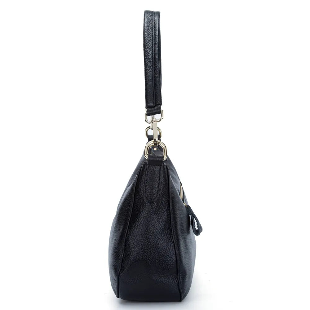 Zency Genuine Leather Women Half Moon Shoulder Bag
