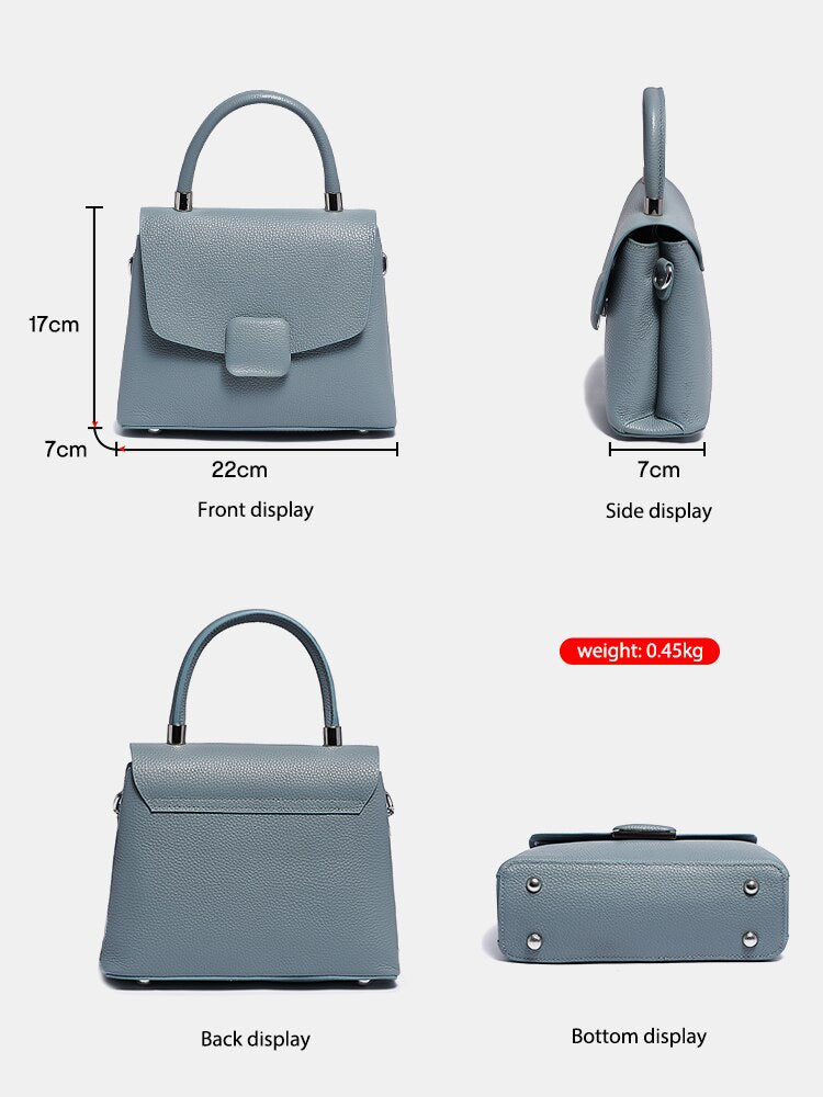 Zency Ladies Handbags Simple Leather Women Tote High Quality Designer Square Bag Crossbody Top-handle For Shopper Commuter