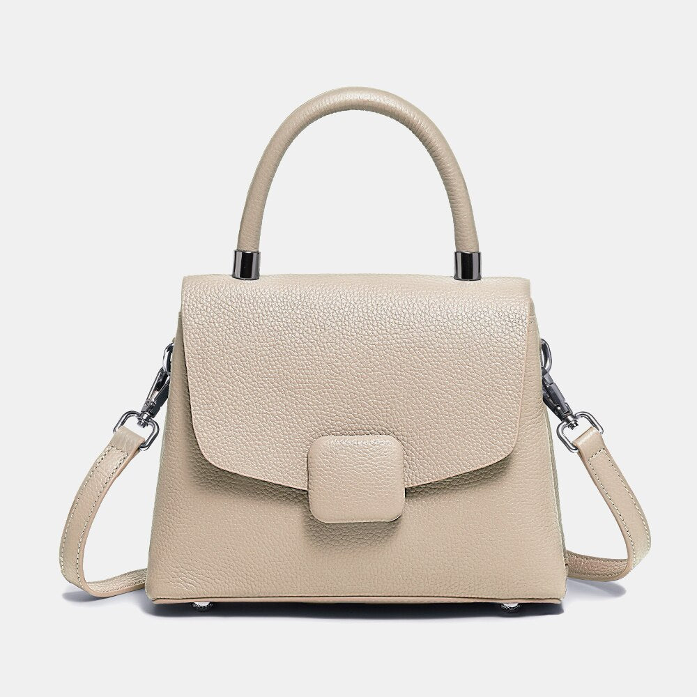 Zency Ladies Handbags Simple Leather Women Tote High Quality Designer Square Bag Crossbody Top-handle For Shopper Commuter