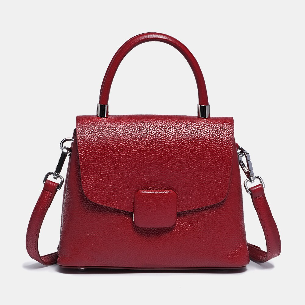 Zency Ladies Handbags Simple Leather Women Tote High Quality Designer Square Bag Crossbody Top-handle For Shopper Commuter
