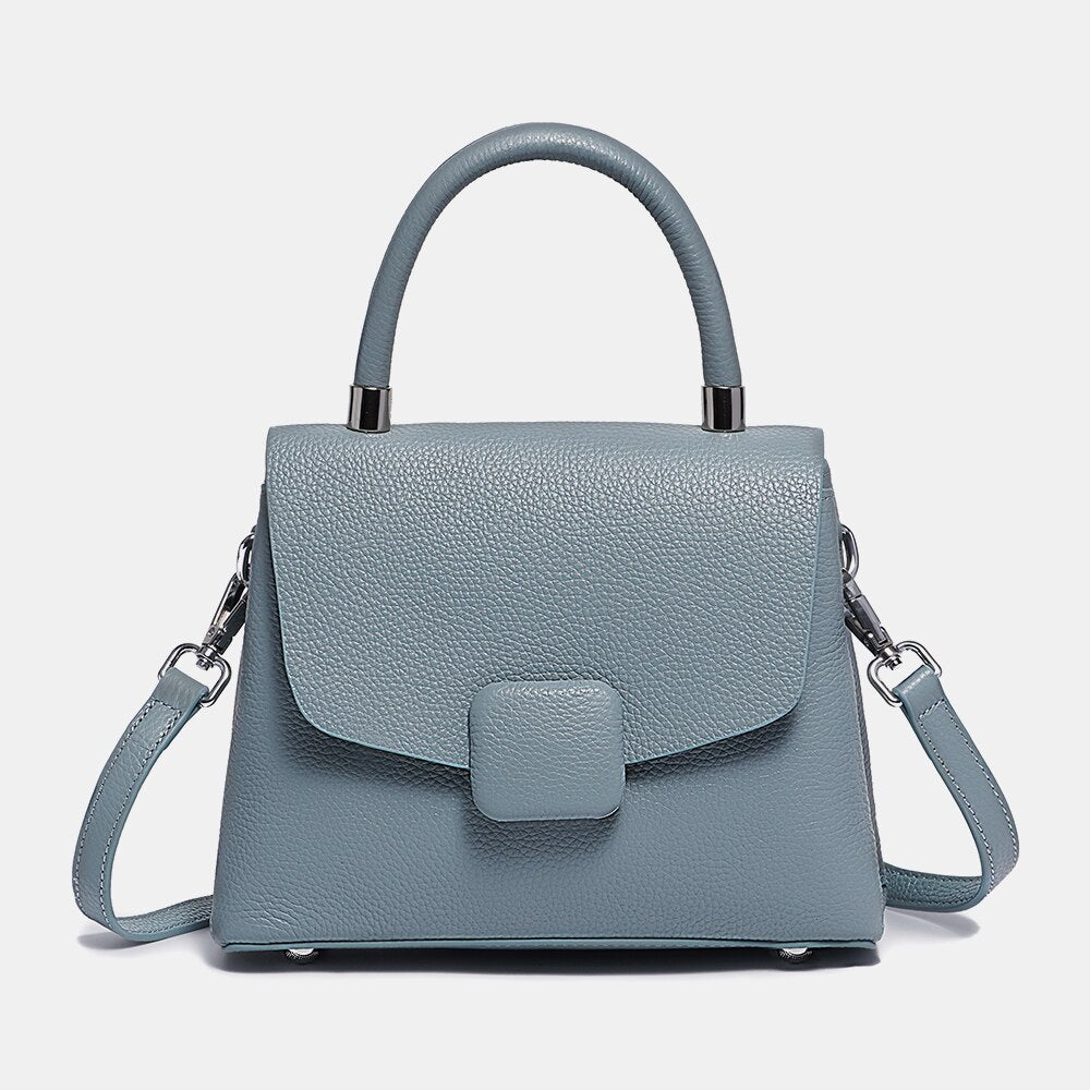 Zency Ladies Handbags Simple Leather Women Tote High Quality Designer Square Bag Crossbody Top-handle For Shopper Commuter
