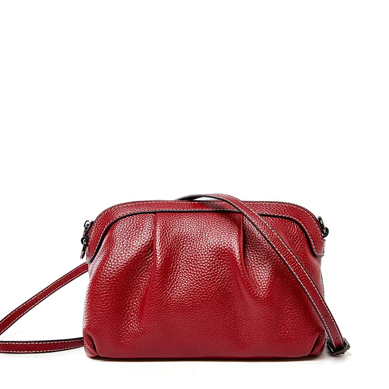 Women Messenger 100% Leather Small Hobos Bags Daily Casual Shoulder Bag