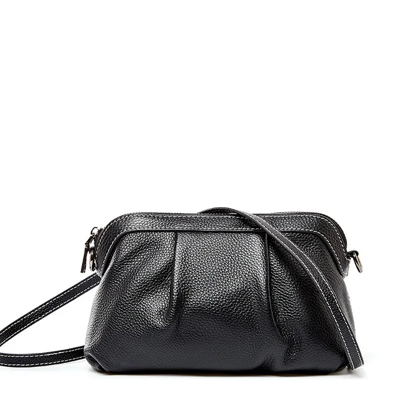 Women Messenger 100% Leather Small Hobos Bags Daily Casual Shoulder Bag